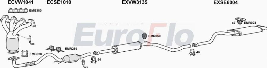 EuroFlo VWCAD14 7004A00 - Sistem de esapament aaoparts.ro