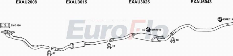 EuroFlo VWPAS16 3001A00 - Sistem de esapament aaoparts.ro