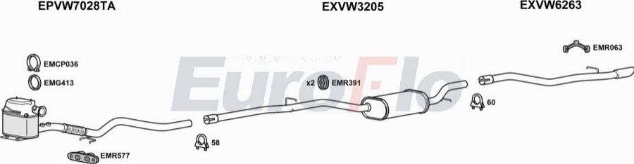 EuroFlo VWPAS16D 2008 - Sistem de esapament aaoparts.ro
