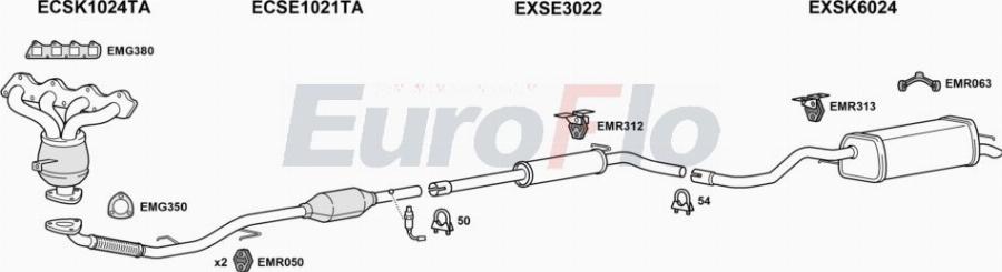 EuroFlo VWPOL16 1008A00 - Sistem de esapament aaoparts.ro