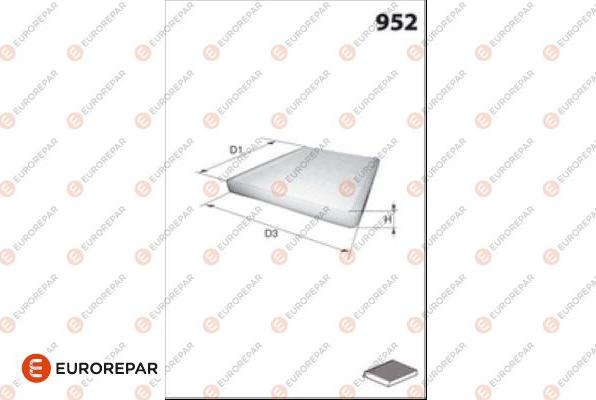 EUROREPAR 1686259780 - Filtru, aer habitaclu aaoparts.ro