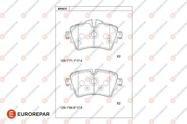 EUROREPAR 1681249980 - Set placute frana,frana disc aaoparts.ro