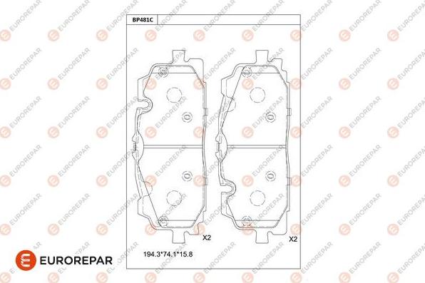EUROREPAR 1681244280 - Set placute frana,frana disc aaoparts.ro