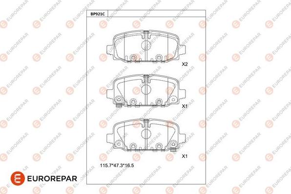 EUROREPAR 1681246780 - Set placute frana,frana disc aaoparts.ro