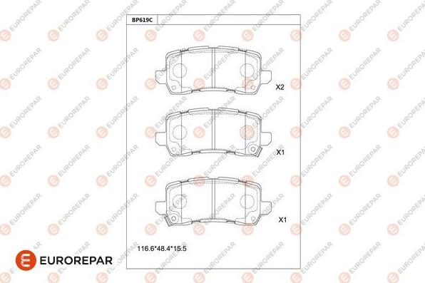 EUROREPAR 1681259380 - Set placute frana,frana disc aaoparts.ro