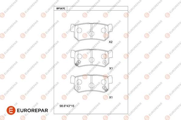EUROREPAR 1681254080 - Set placute frana,frana disc aaoparts.ro
