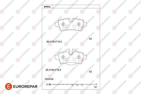 EUROREPAR 1681253980 - Set placute frana,frana disc aaoparts.ro