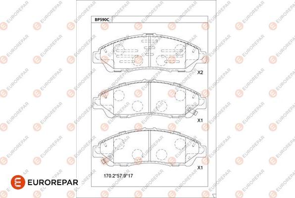 EUROREPAR 1681253180 - Set placute frana,frana disc aaoparts.ro
