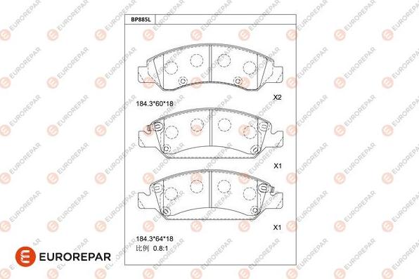 EUROREPAR 1681269480 - Set placute frana,frana disc aaoparts.ro