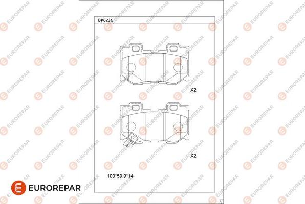 EUROREPAR 1681260680 - Set placute frana,frana disc aaoparts.ro