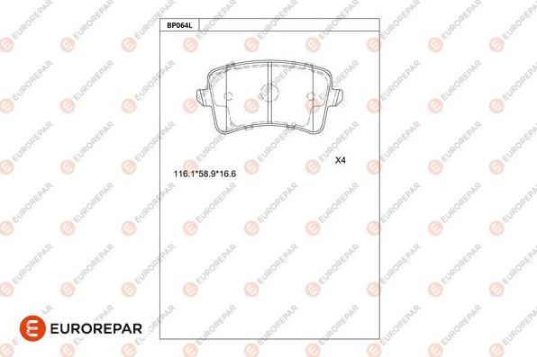EUROREPAR 1681212580 - Set placute frana,frana disc aaoparts.ro