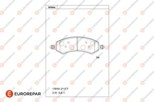 EUROREPAR 1681285380 - Set placute frana,frana disc aaoparts.ro