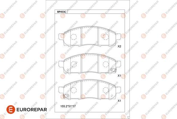 EUROREPAR 1681236380 - Set placute frana,frana disc aaoparts.ro