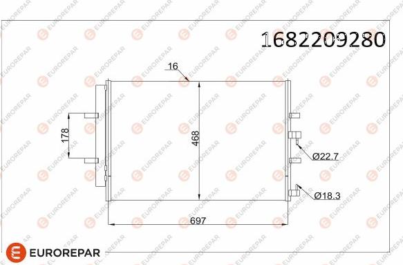 EUROREPAR 1682209280 - Condensator, climatizare aaoparts.ro