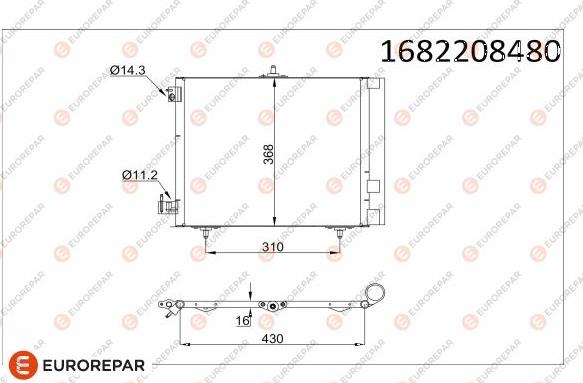 EUROREPAR 1682208480 - Condensator, climatizare aaoparts.ro