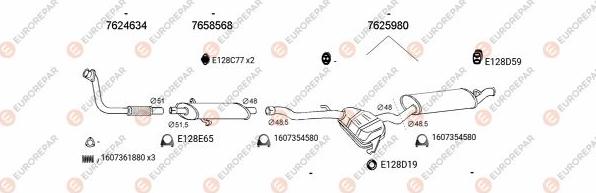 EUROREPAR EXH100751 - Sistem de esapament aaoparts.ro