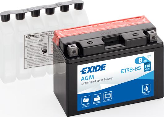 Exide ET9B-BS - Baterie de pornire aaoparts.ro
