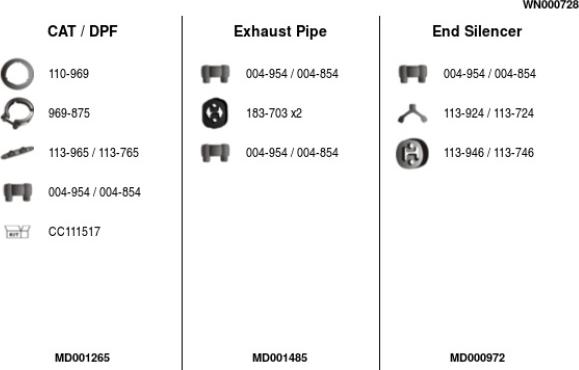 FA1 WN000728 - Sistem de esapament aaoparts.ro