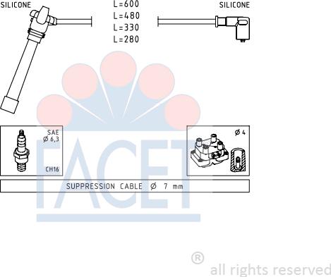 FACET 4.9505 - Set cablaj aprinder aaoparts.ro