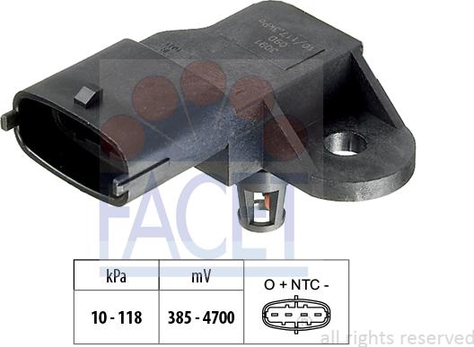FACET 10.3091 - Senzor presiune aer aaoparts.ro