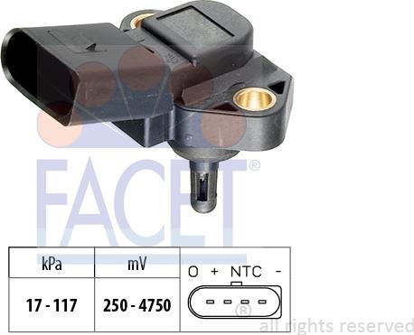 FACET 10.3071 - Senzor presiune aer aaoparts.ro