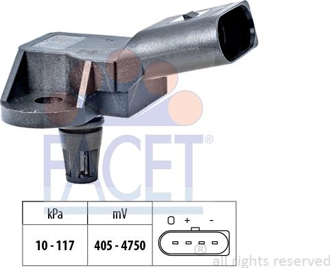 FACET 10.3157 - Senzor presiune aer aaoparts.ro