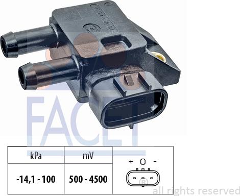 FACET 10.3284 - Senzor, presiune gaze evacuare aaoparts.ro