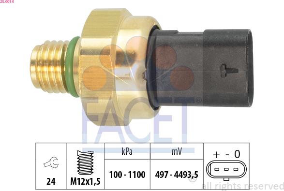 FACET 25.0014 - Senzor,presiune ulei aaoparts.ro