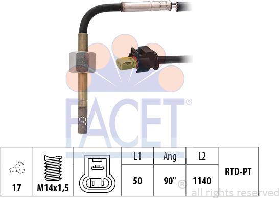 FACET 22.0302 - Senzor, temperatura gaze evacuare aaoparts.ro