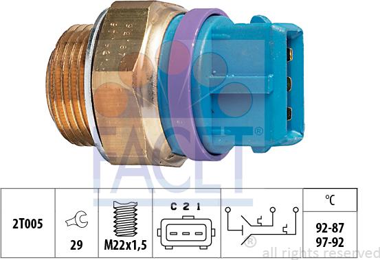FACET 7.5629 - Comutator temperatura, ventilator radiator aaoparts.ro