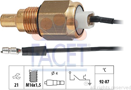 FACET 7.5039 - Comutator temperatura, ventilator radiator aaoparts.ro