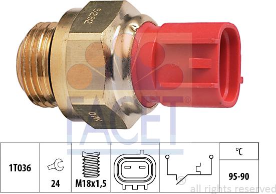 FACET 7.5282 - Comutator temperatura, ventilator radiator aaoparts.ro