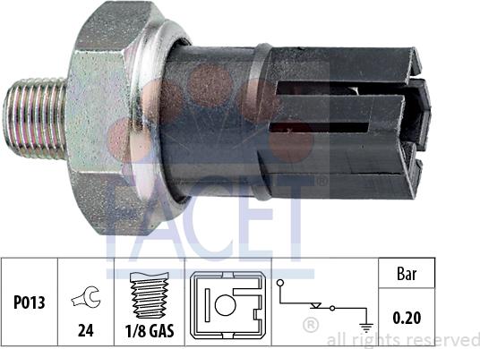 FACET 7.0042 - Senzor,presiune ulei aaoparts.ro