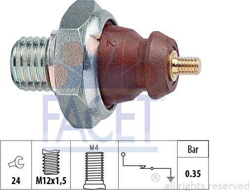 FACET 7.0057 - Senzor,presiune ulei aaoparts.ro