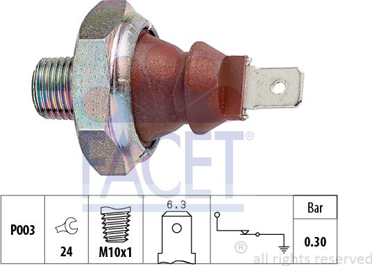 FACET 7.0010 - Senzor,presiune ulei aaoparts.ro