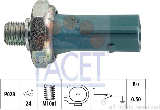 FACET 7.0196 - Senzor,presiune ulei aaoparts.ro