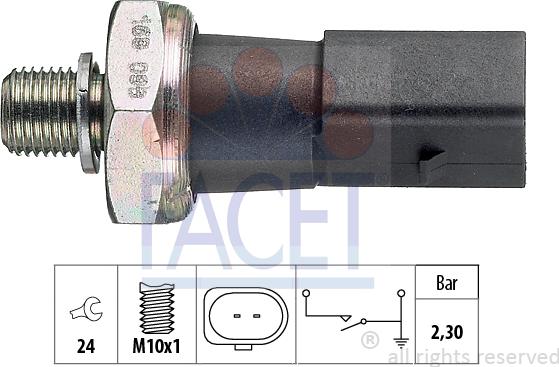 FACET 7.0190 - Senzor,presiune ulei aaoparts.ro