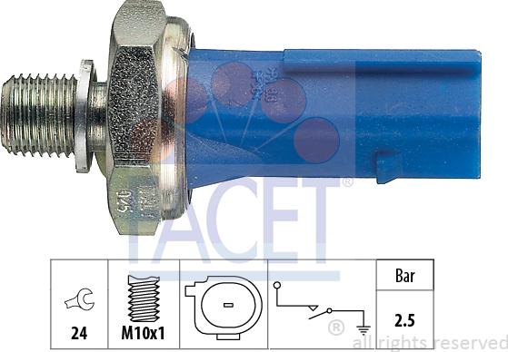 FACET 7.0192 - Senzor,presiune ulei aaoparts.ro