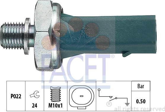 FACET 7.0139 - Senzor,presiune ulei aaoparts.ro