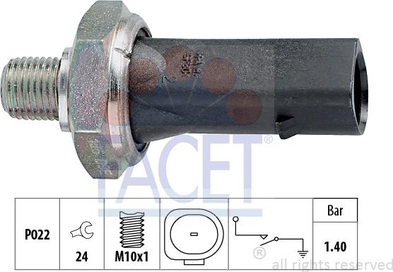 FACET 7.0135 - Senzor,presiune ulei aaoparts.ro