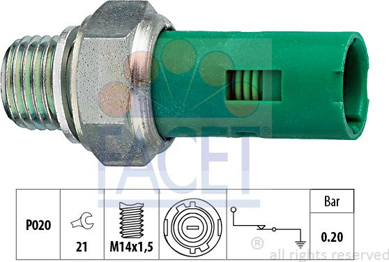 FACET 7.0131 - Senzor,presiune ulei aaoparts.ro