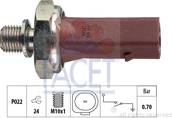 FACET 7.0132 - Senzor,presiune ulei aaoparts.ro