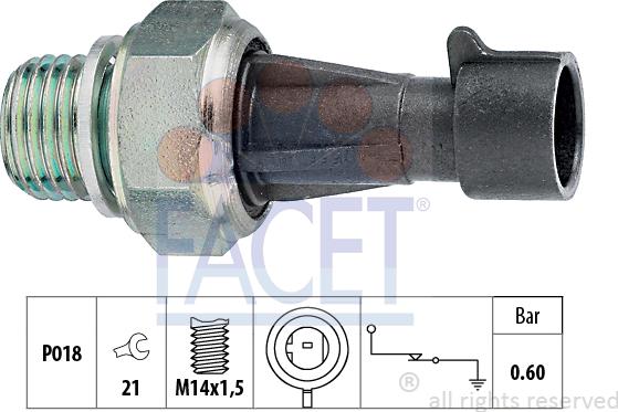 FACET 7.0129 - Senzor,presiune ulei aaoparts.ro