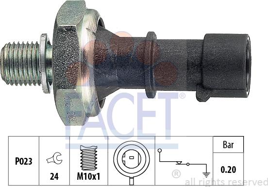 FACET 7.0170 - Senzor,presiune ulei aaoparts.ro