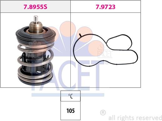 FACET 7.8955 - Termostat,lichid racire aaoparts.ro