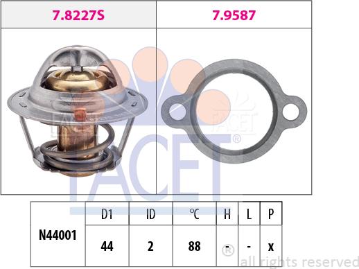 FACET 7.8409 - Termostat,lichid racire aaoparts.ro