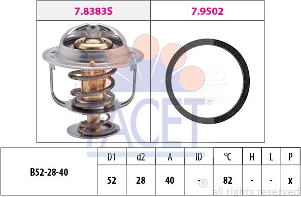 FACET 7.8438 - Termostat,lichid racire aaoparts.ro