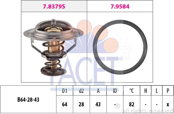 FACET 7.8649 - Termostat,lichid racire aaoparts.ro