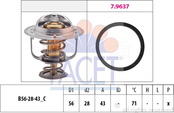 FACET 7.8650 - Termostat,lichid racire aaoparts.ro