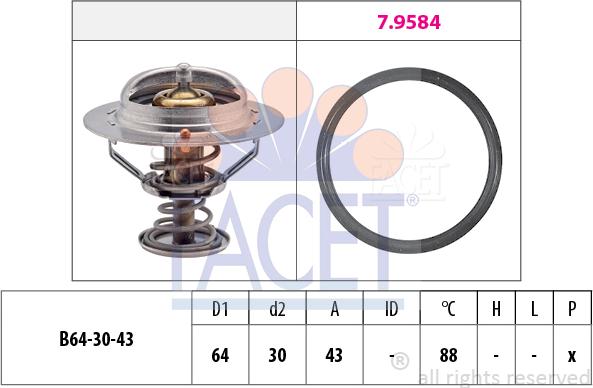 FACET 7.8651 - Termostat,lichid racire aaoparts.ro